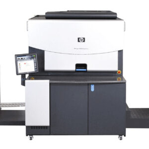 A large printer is shown with the front of it open.