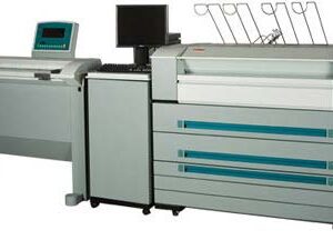 A large printer with many machines on it