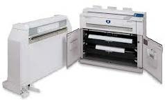 A printer with its door open and the front of it opened.