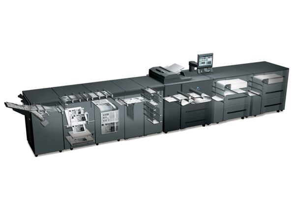 A large printer with many machines in it