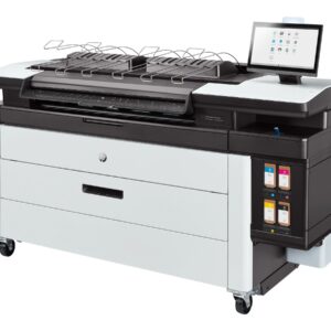 A large printer with a large screen on the side.