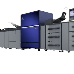 A large printer is shown with many drawers.