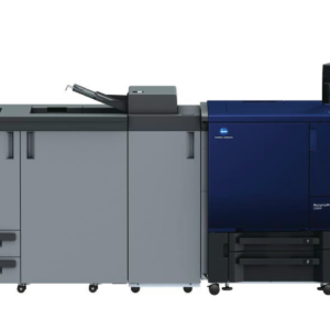 A large printer is shown with its side open.