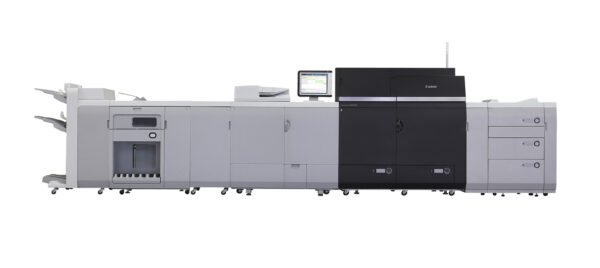 A large printer is shown with two smaller machines.