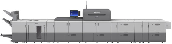A large printer with two large cabinets and one larger cabinet.