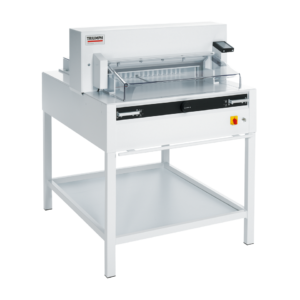 A white machine with a metal stand on top of it.