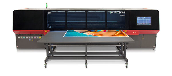 A large printer with a picture on it.