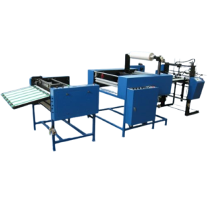 A blue machine with many different colors on it.